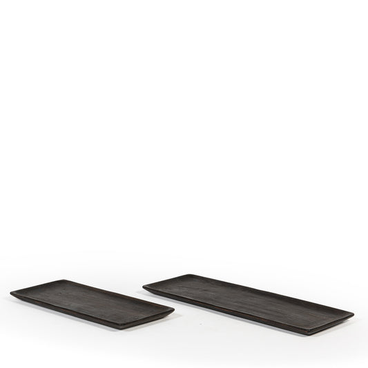 Wooden rectangular tray